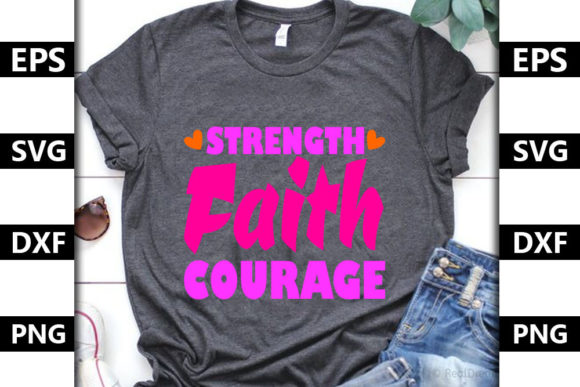 Breast Cancer Quote SVG Design, Strength