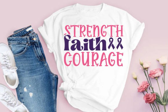 Breast Cancer SVG Design, Strength Faith